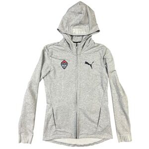 Puma Full Zip Hoodie LG Grey ESPN Disney Soccer Showcase FL Athletic Hooded Top